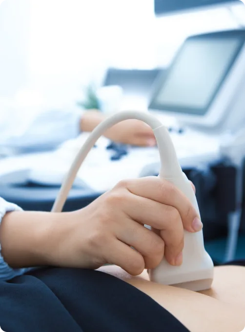 a person using an ultrasound device